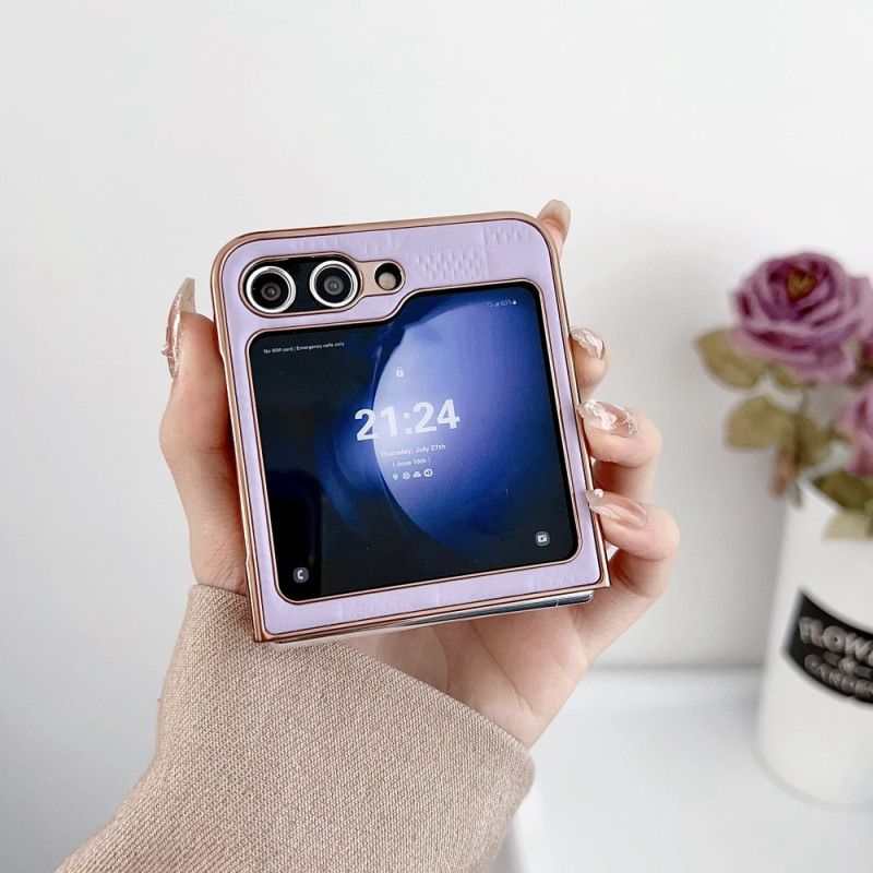 Coque Samsung Galaxy Z Flip 7 FE / Z Flip 6 Matelassée Rebords Effet Métal