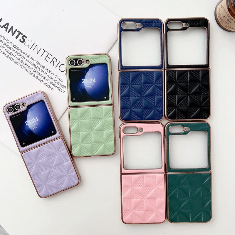 Coque Samsung Galaxy Z Flip 7 FE / Z Flip 6 Matelassée Rebords Effet Métal