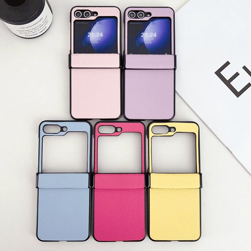 Coque Samsung Galaxy Z Flip 7 FE / Z Flip 6 Motif Litchi