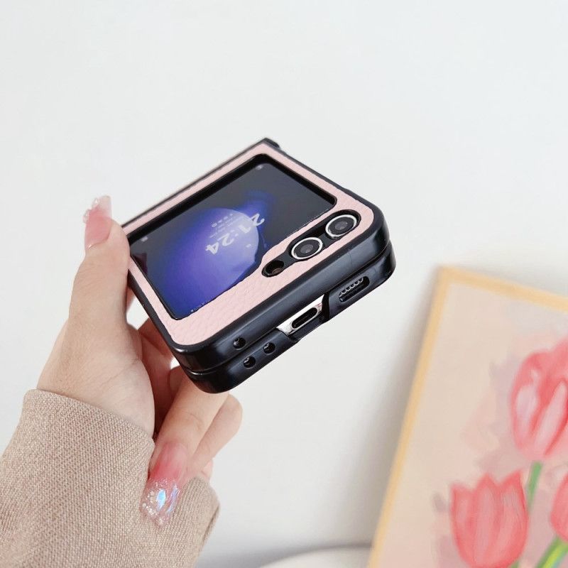 Coque Samsung Galaxy Z Flip 7 FE / Z Flip 6 Motif Litchi