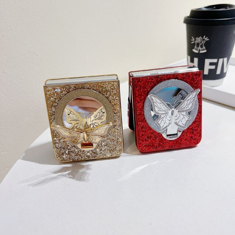 Coque Samsung Galaxy Z Flip 7 FE / Z Flip 6 Papillon-Support Strass