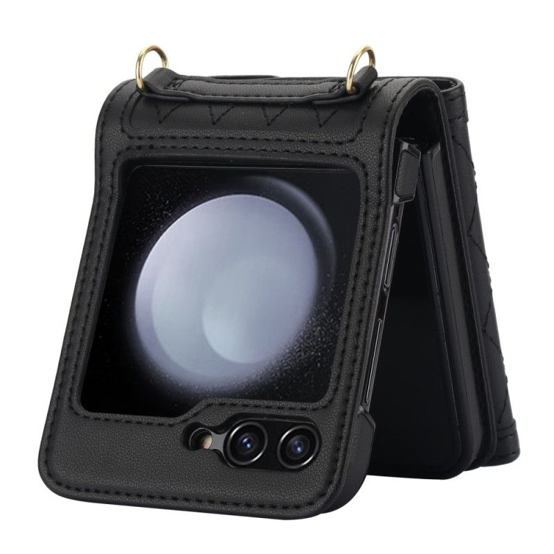 Coque Samsung Galaxy Z Flip 7 FE / Z Flip 6 Porte-Cartes Bandoulière et Lanière