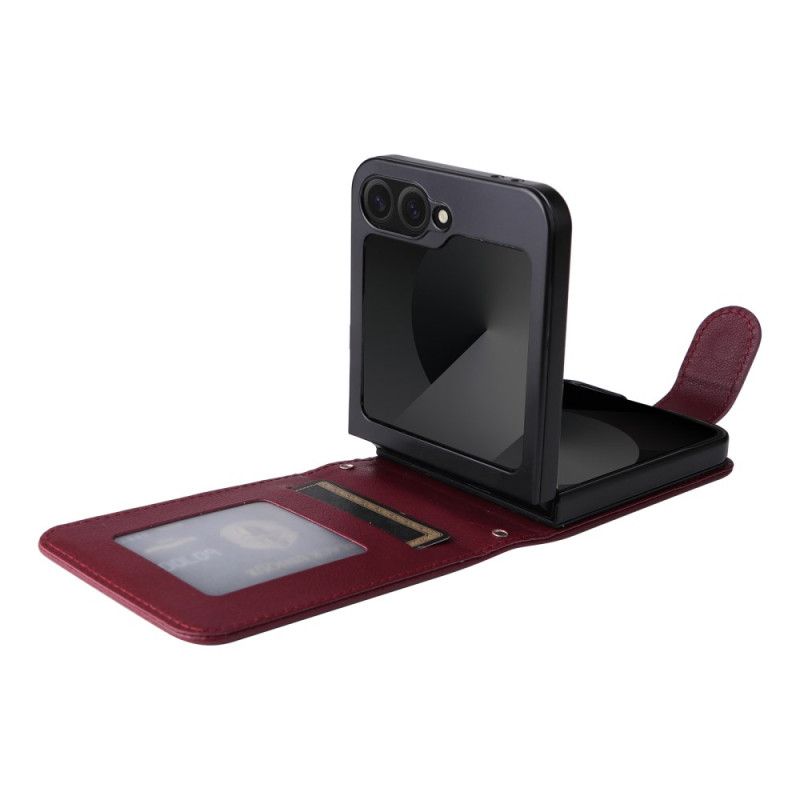 Coque Samsung Galaxy Z Flip 7 FE / Z Flip 6 Porte-Cartes Effet Cuir