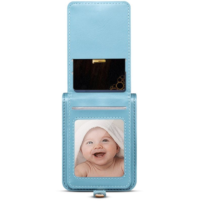 Coque Samsung Galaxy Z Flip 7 FE / Z Flip 6 Porte-Cartes et Bandoulière Marbré