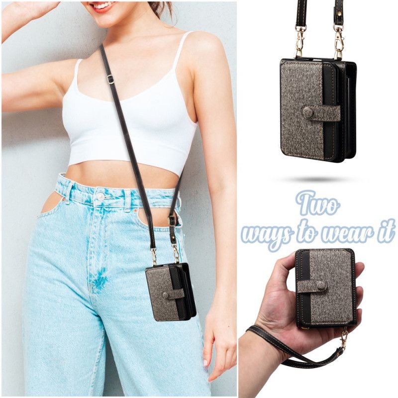 Coque Samsung Galaxy Z Flip 7 FE / Z Flip 6 Porte-Cartes et Lanière