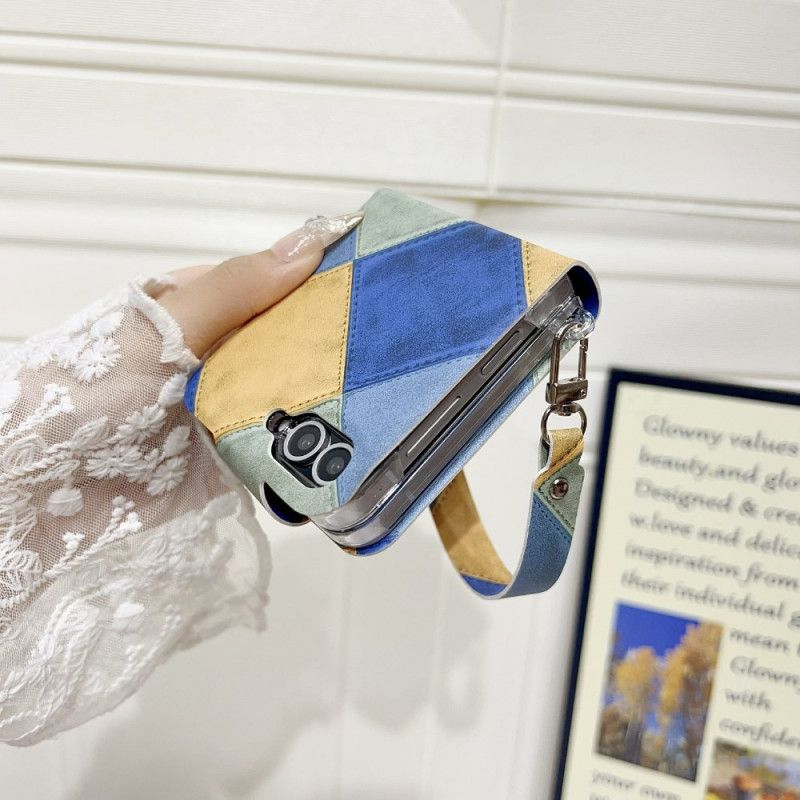 Coque Samsung Galaxy Z Flip 7 FE / Z Flip 6 Rétro avec Fermoir Patte de Chat