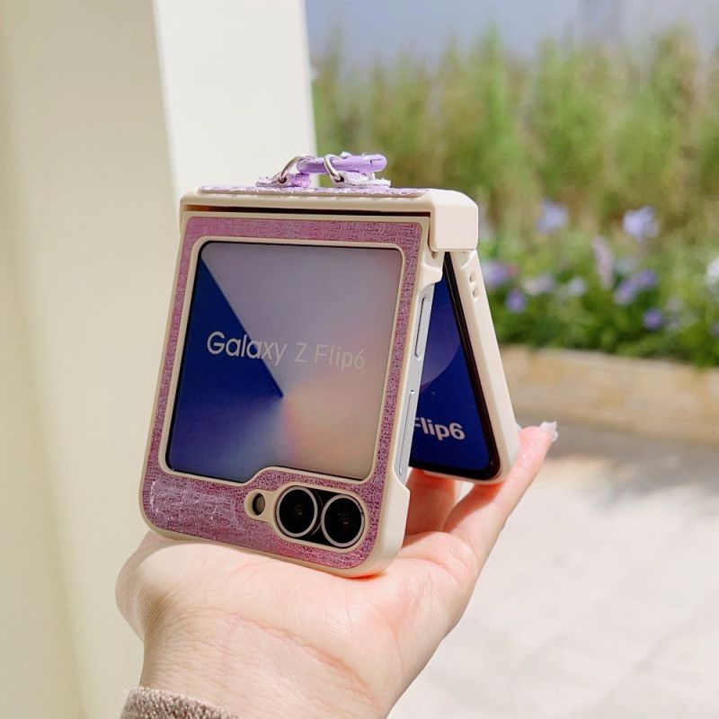 Coque Samsung Galaxy Z Flip 7 FE / Z Flip 6 Simili Cuir et Dragone Fantaisie