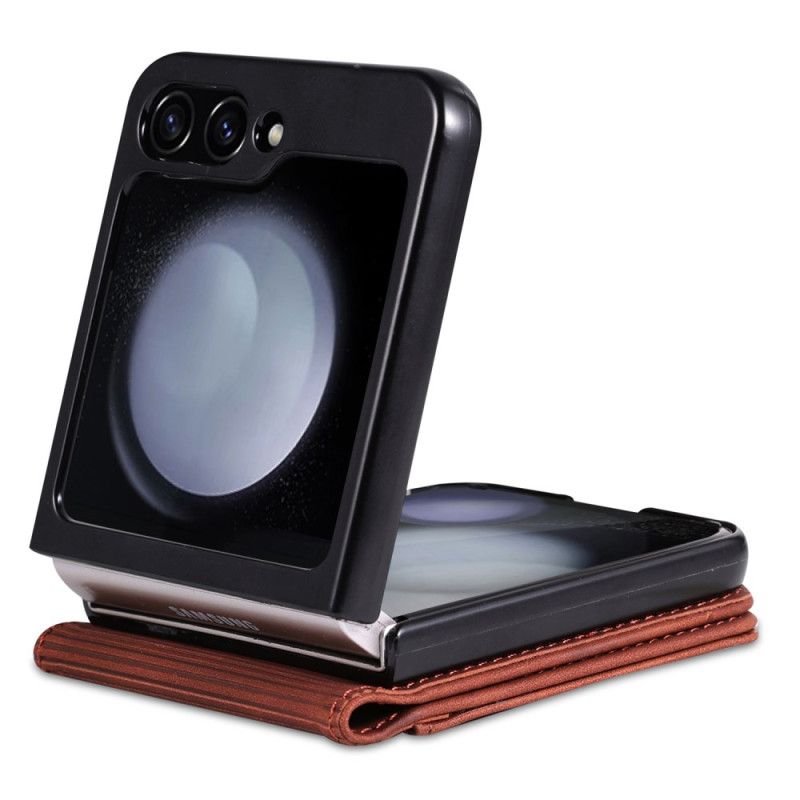 Coque Samsung Galaxy Z Flip 7 FE / Z Flip 6 Simili Cuir Porte-Cartes AZNS