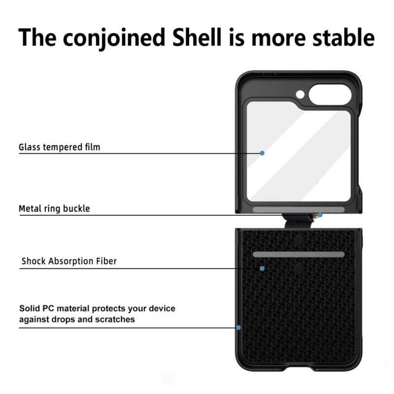 Coque Samsung Galaxy Z Flip 7 FE / Z Flip 6 Support Anneau et Film Protecteur