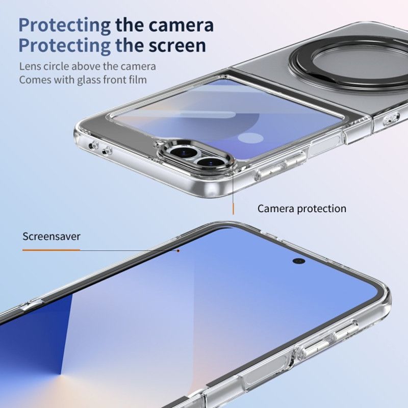 Coque Samsung Galaxy Z Flip 7 FE / Z Flip 6 Support Magnétique et Film Protecteur d'Écran HD