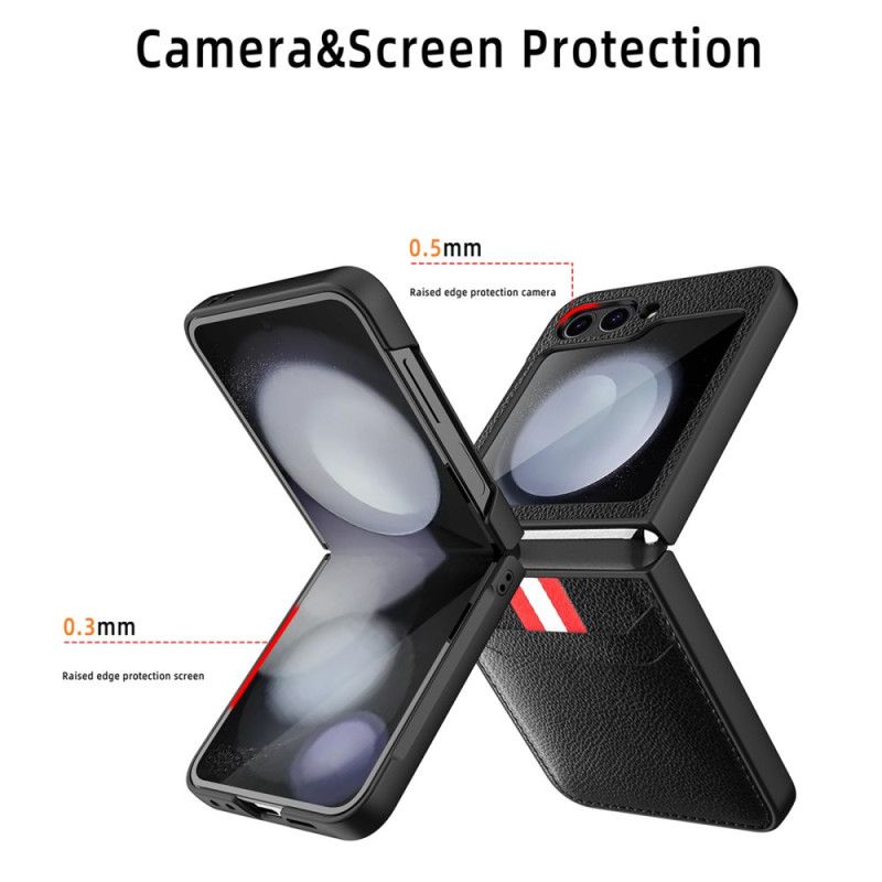 Coque Samsung Galaxy Z Flip 7 FE / Z Flip 6 Texture Litchi Porte-Carte