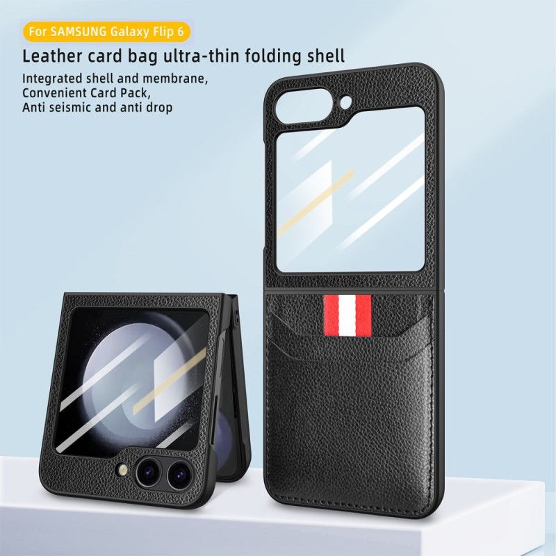 Coque Samsung Galaxy Z Flip 7 FE / Z Flip 6 Texture Litchi Porte-Carte