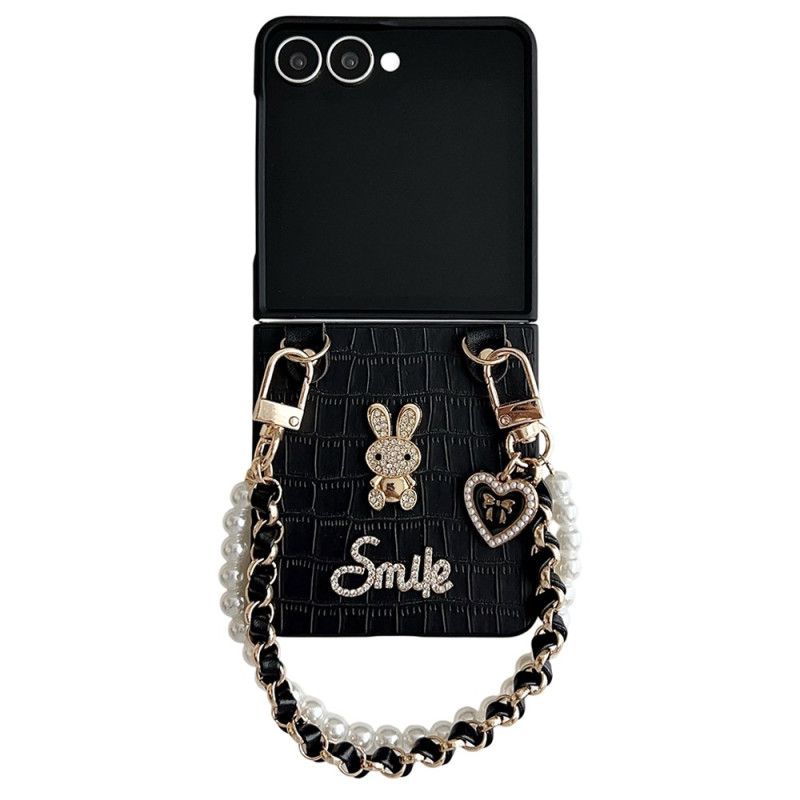 Coque Samsung Galaxy Z Flip 7 Lapin Smile avec Bracelet