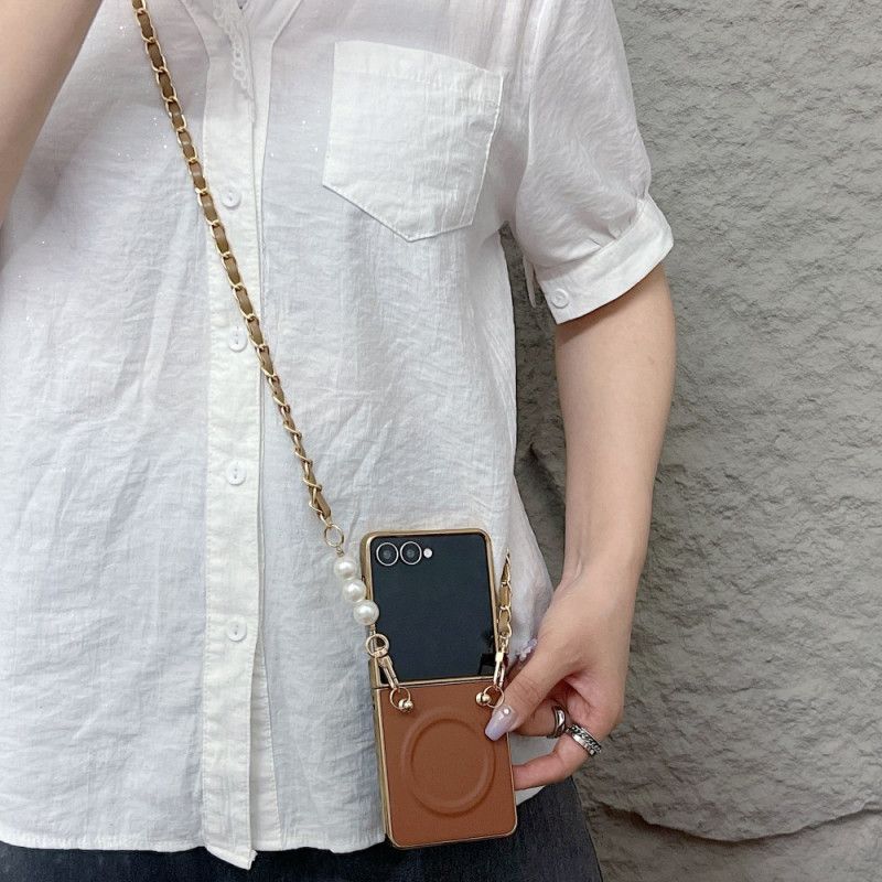 Coque Samsung Galaxy Z Flip 7 Magnétique Bandoulière Breloque