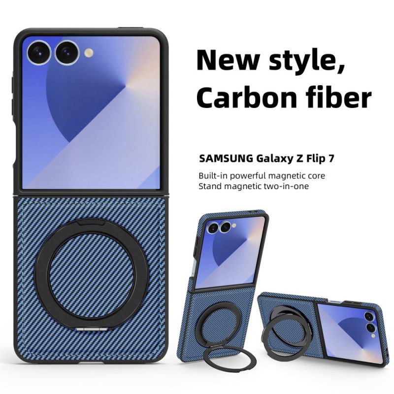 Coque Samsung Galaxy Z Flip 7 Magnétique Fibre Carbone