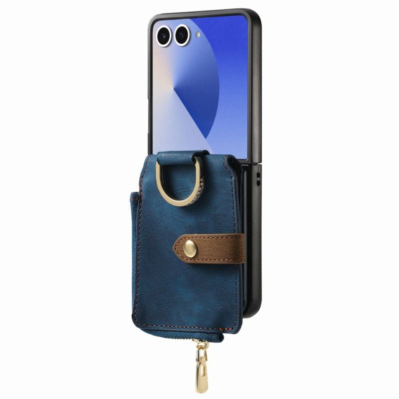 Coque Samsung Galaxy Z Flip 7 Poche Zippée et Porte-Cartes