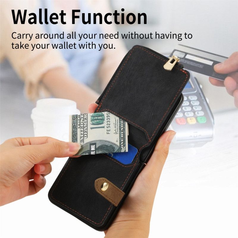 Coque Samsung Galaxy Z Flip 7 Poche Zippée et Porte-Cartes