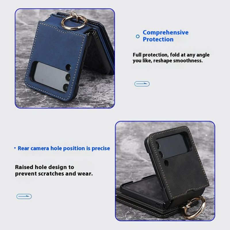 Coque Samsung Galaxy Z Flip 7 Porte-Cartes et Chaîne Détachable