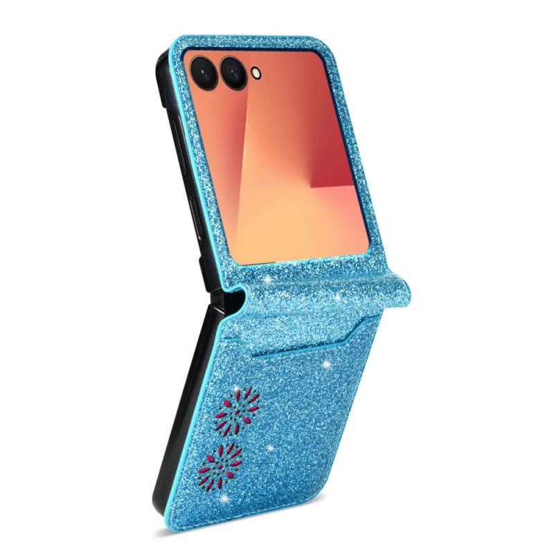Coque Samsung Galaxy Z Flip 7 Porte-Cartes Paillettes