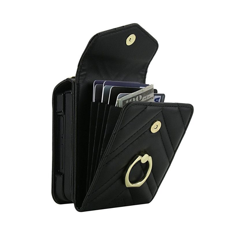 Coque Samsung Galaxy Z Flip 7 Porte-Cartes RFID et Bandoulière