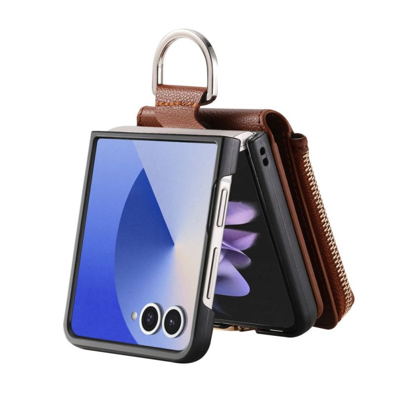 Coque Samsung Galaxy Z Flip 7 Porte-Monnaie et Anneau