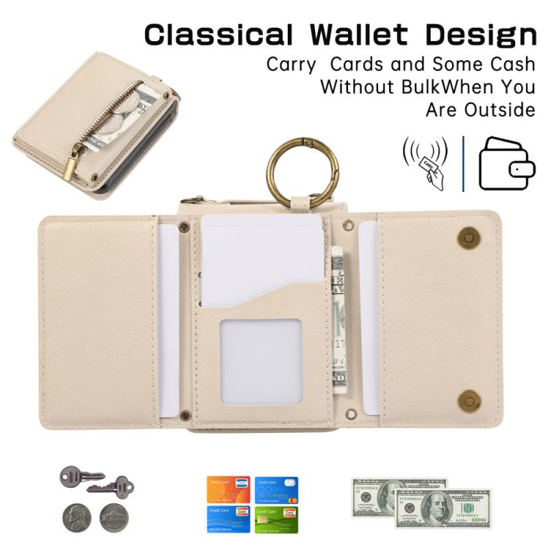 Coque Samsung Galaxy Z Flip 7 Portefeuille et Bandoulière