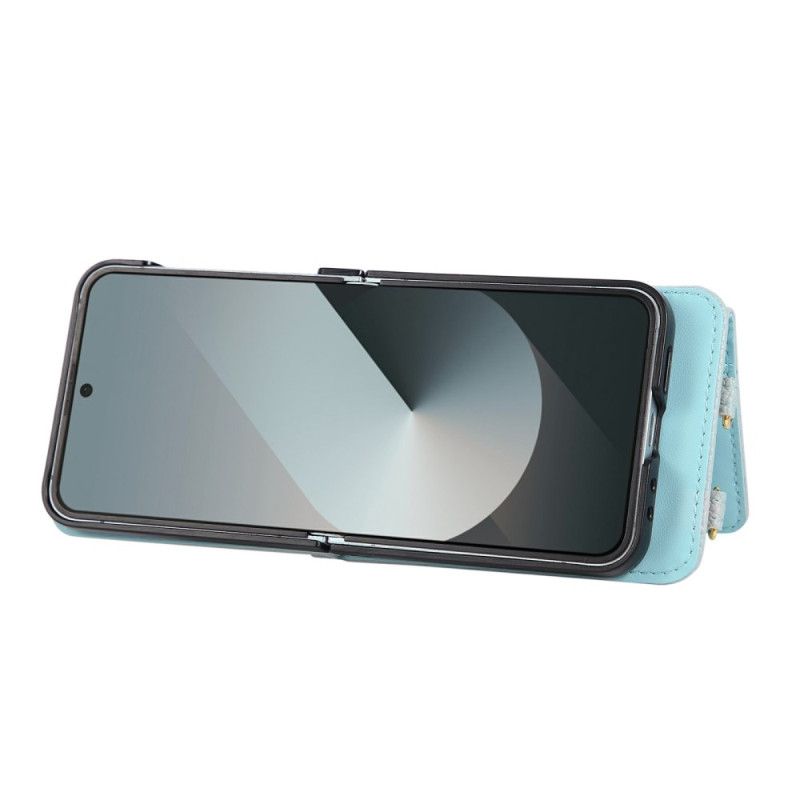Coque Samsung Galaxy Z Flip 7 Portefeuille Matelassé avec Bandoulière