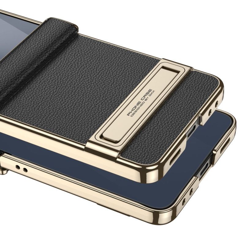 Coque Samsung Galaxy Z Flip 7 Simili Cuir et Support GKK