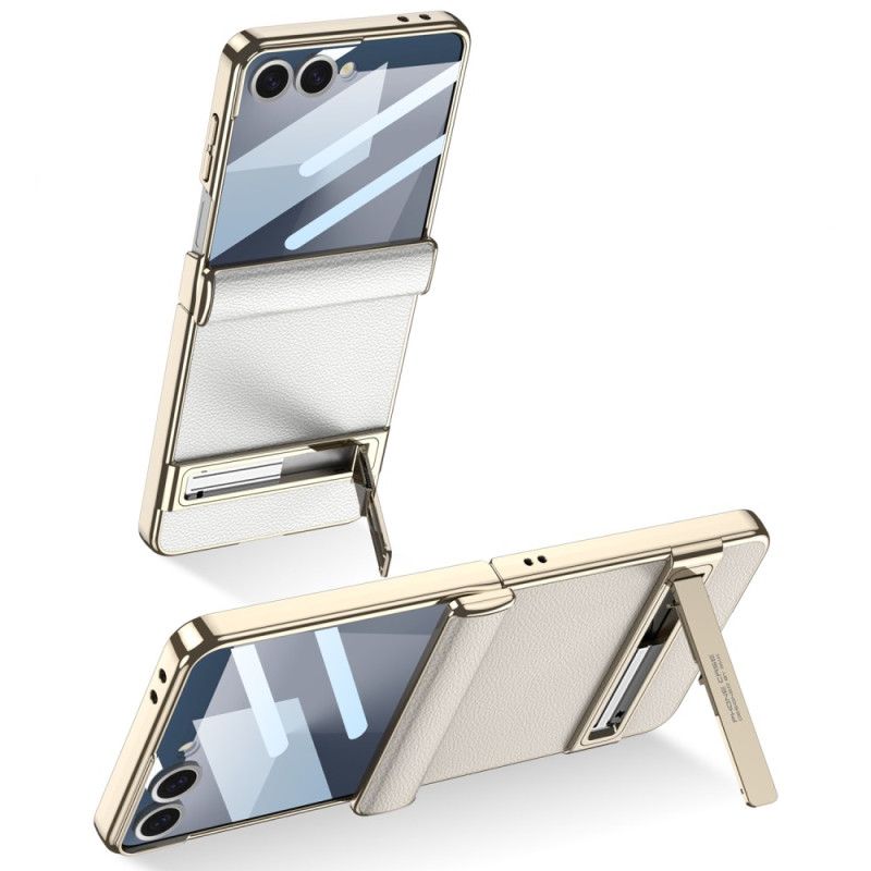 Coque Samsung Galaxy Z Flip 7 Simili Cuir et Support GKK