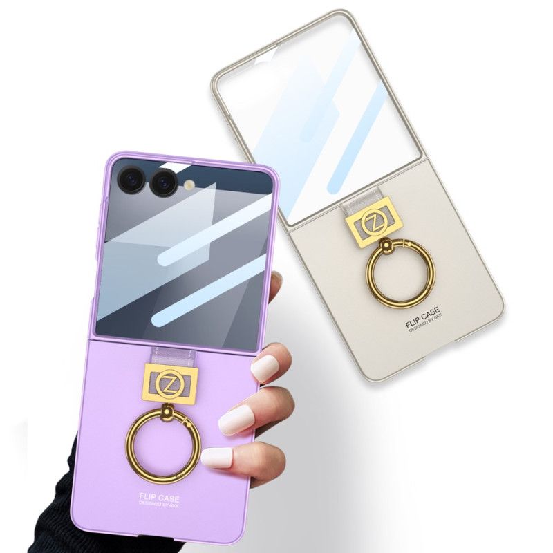 Coque Samsung Galaxy Z Flip 7 Support-Anneau et Film Protecteur d'Écran GKK