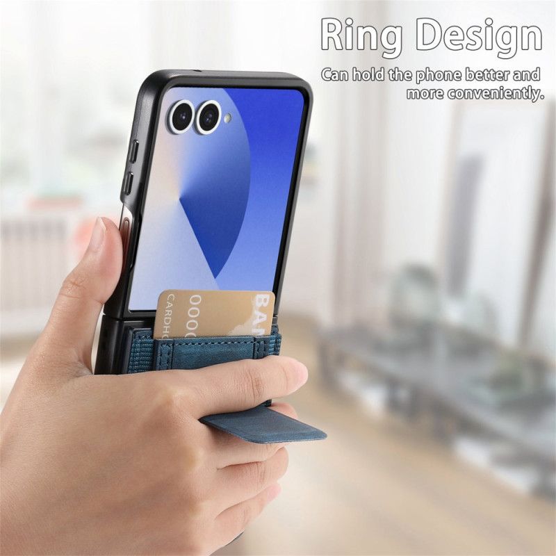 Coque Samsung Galaxy Z Flip 7 Support et Porte-cartes Rétro