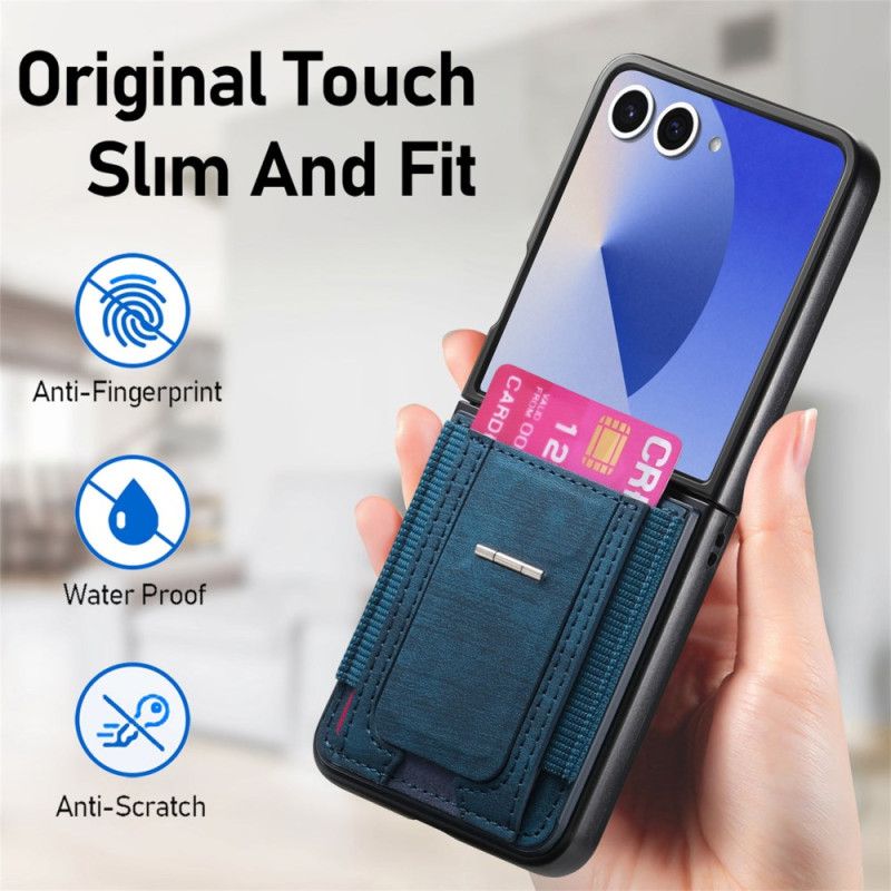 Coque Samsung Galaxy Z Flip 7 Support et Porte-cartes Rétro