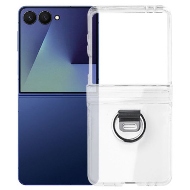 Coque Samsung Galaxy Z Flip 7 Transparente avec Anneau-Support