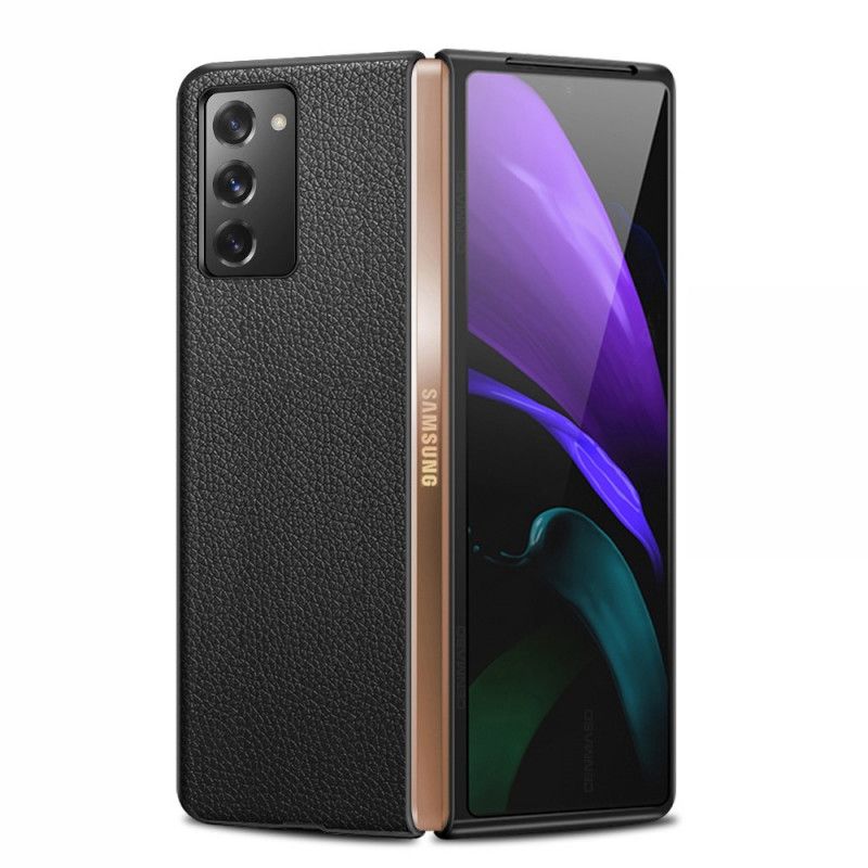 Coque Samsung Galaxy Z Fold 2 Cuir Litchi Véritable