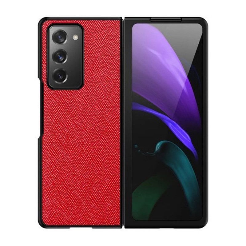 Coque Samsung Galaxy Z Fold 2 Cuir Véritable Croisé