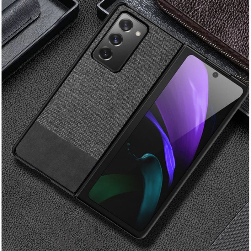 Coque Samsung Galaxy Z Fold 2 Simili Cuir Et Tissu