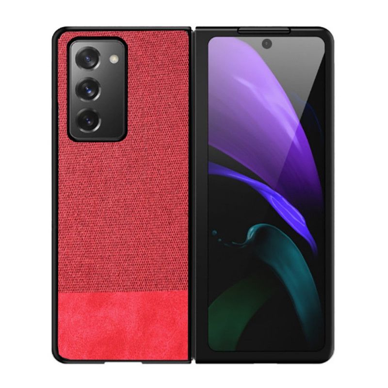 Coque Samsung Galaxy Z Fold 2 Simili Cuir Et Tissu