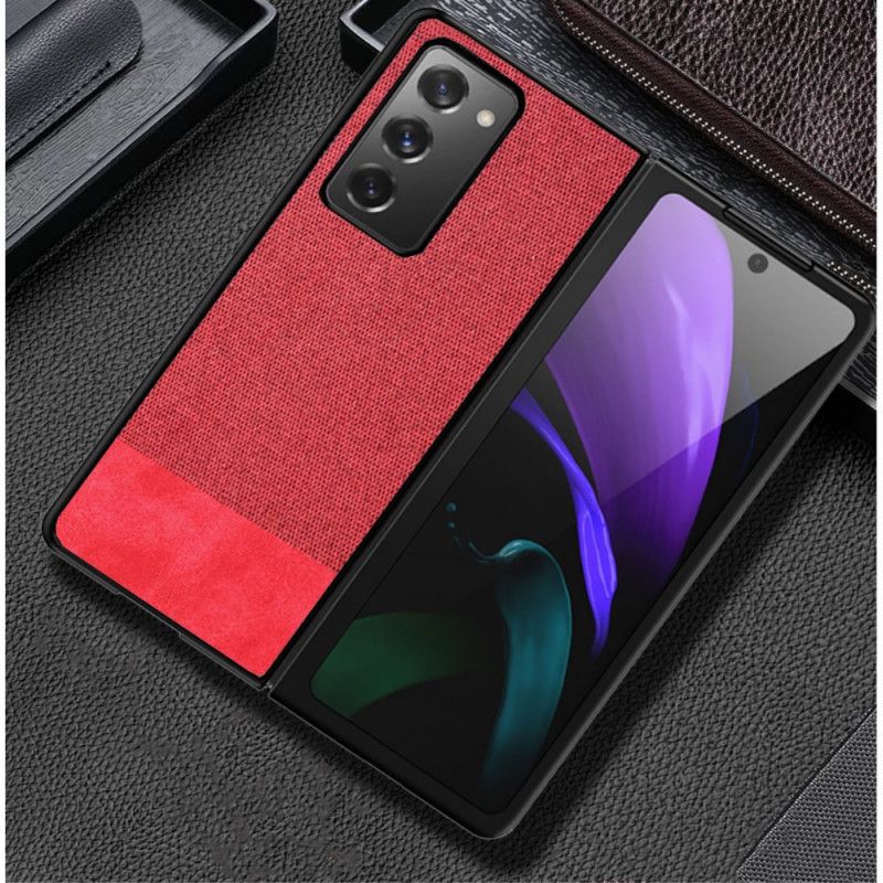 Coque Samsung Galaxy Z Fold 2 Simili Cuir Et Tissu