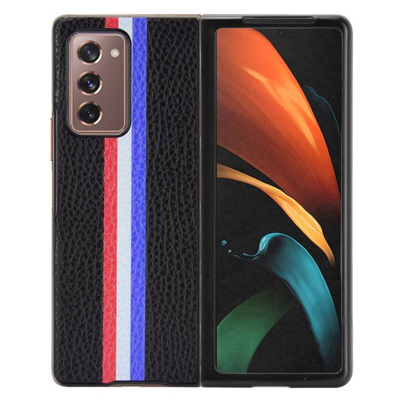 Coque Samsung Galaxy Z Fold 2 Simili Cuir Litchi Tricolore