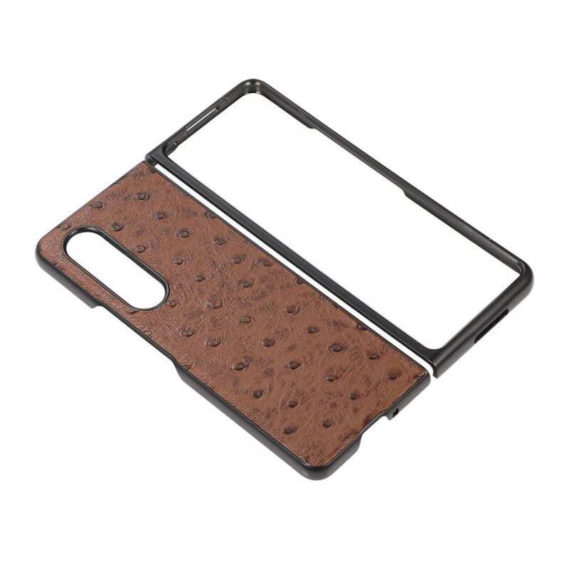 Coque Samsung Galaxy Z Fold 3 5G Cuir Véritable Autruche