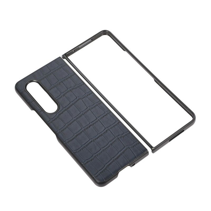 Coque Samsung Galaxy Z Fold 3 5G Cuir Véritable Crocodile