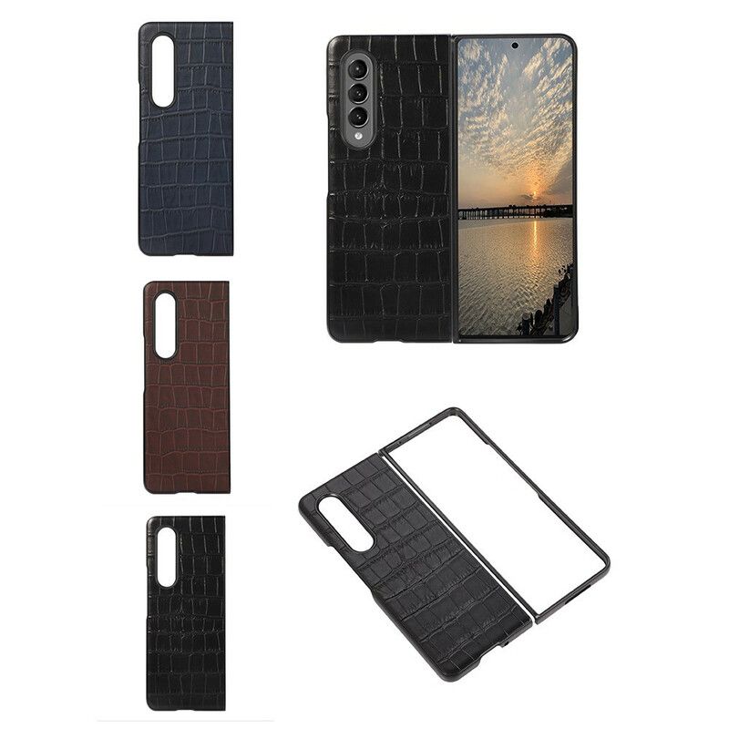 Coque Samsung Galaxy Z Fold 3 5G Cuir Véritable Crocodile