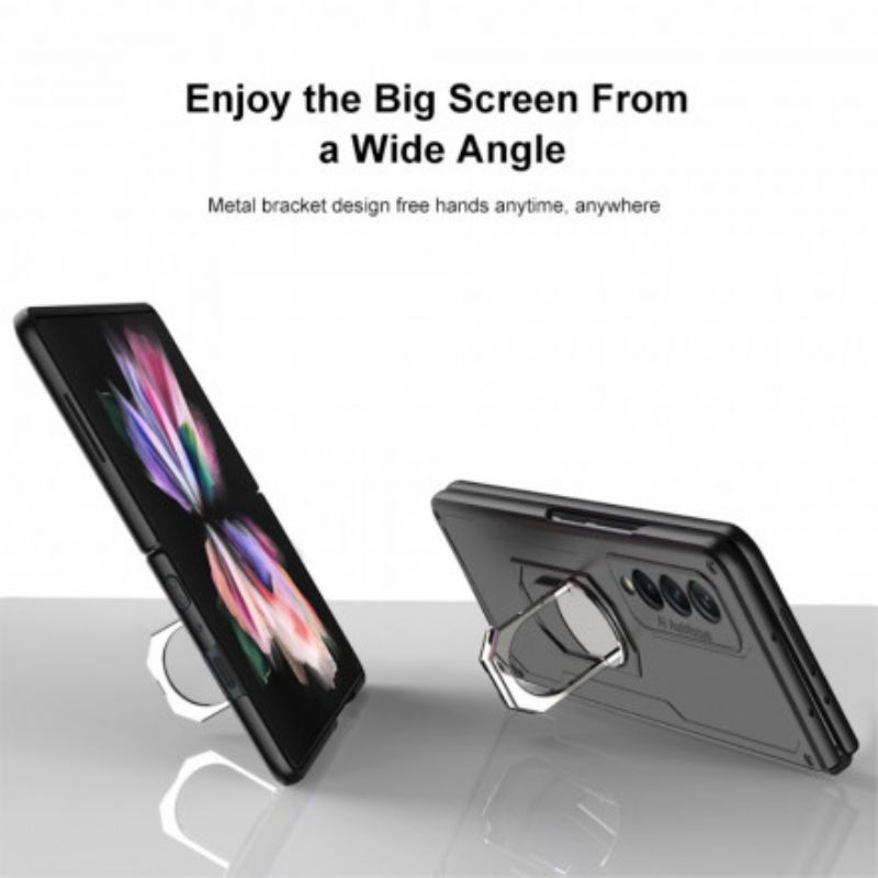 Coque Samsung Galaxy Z Fold 3 5G Hybride Avec Anneau-support Gkk