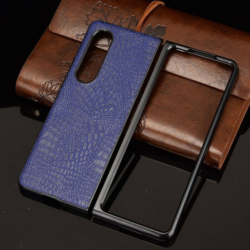 Coque Samsung Galaxy Z Fold 3 5G Simili Cuir Crocodile