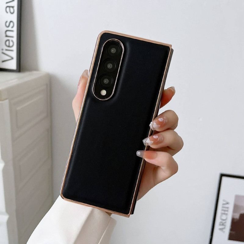 Coque Samsung Galaxy Z Fold 4 Simili Cuir Premium Uni