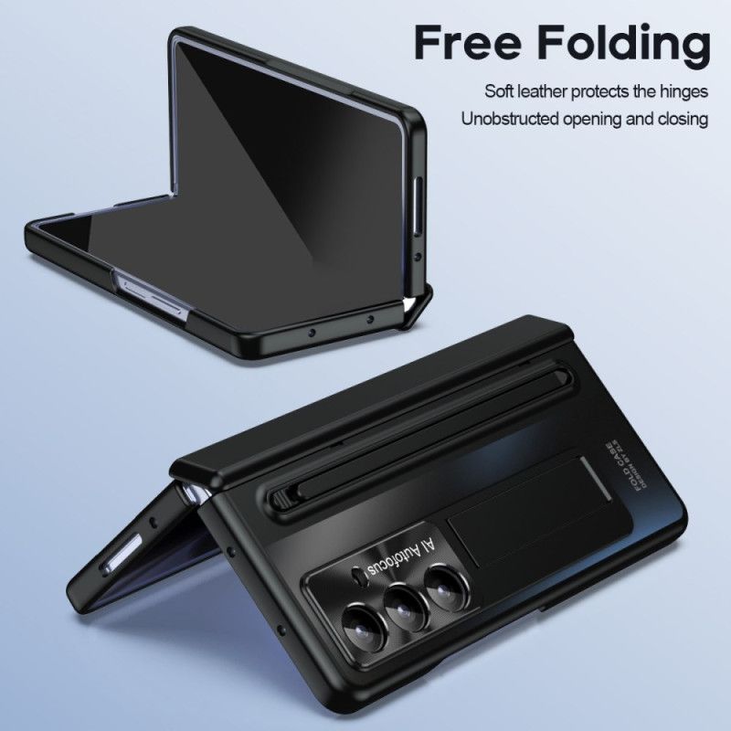 Coque Samsung Galaxy Z Fold 7 5G Effet Métal Support et Protection d'Écran