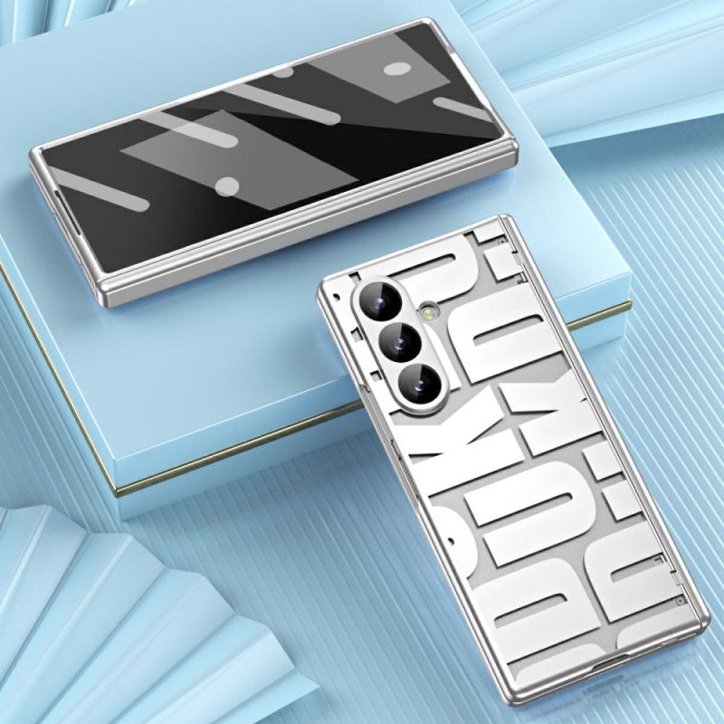 Coque Samsung Galaxy Z Fold 7 Design Lettres avec Protecteur Écran en Verre Trempé