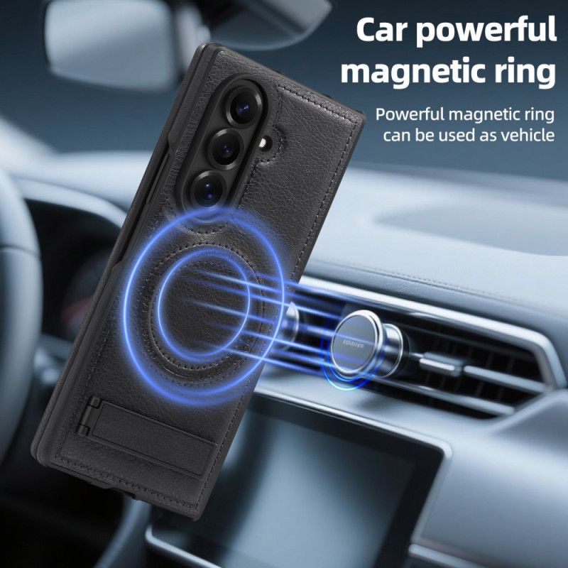 Coque Samsung Galaxy Z Fold 7 Effet Cuir MagSafe et Support