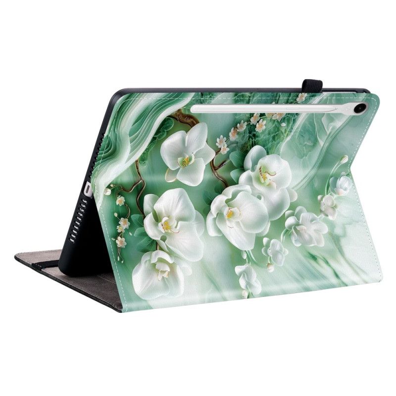 Étui Samsung Galaxy Tab S10 FE / S9 / S9 FE Motif Fleur de Jade