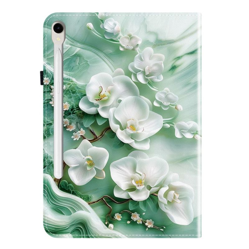 Étui Samsung Galaxy Tab S10 FE / S9 / S9 FE Motif Fleur de Jade